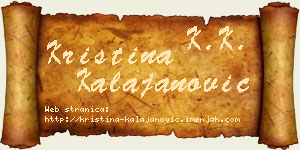 Kristina Kalajanović vizit kartica